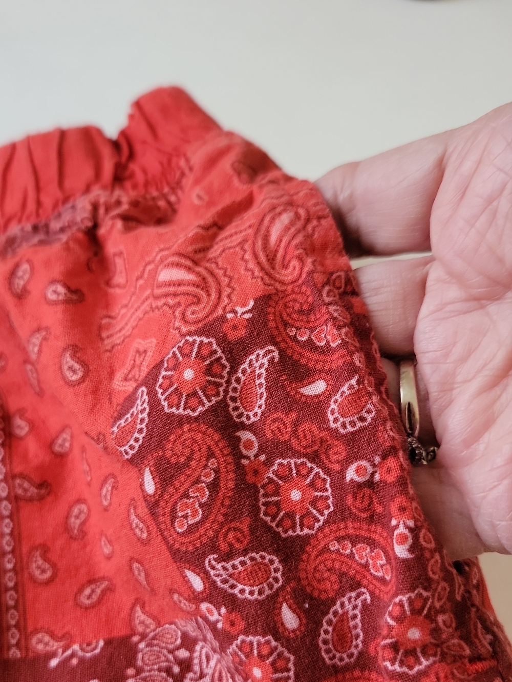Zoe + Liv Juniors Patchwork High Waist Shorts Red XS - Picture 8 of 9